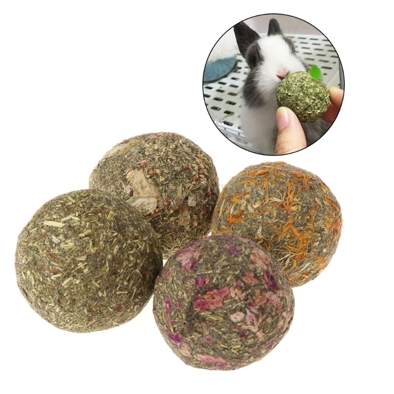 2PCS Pet Teeth Grinding Ball Natural Grass Toys For Guniea Pig Rabbit Chinchilla Drop Shipping