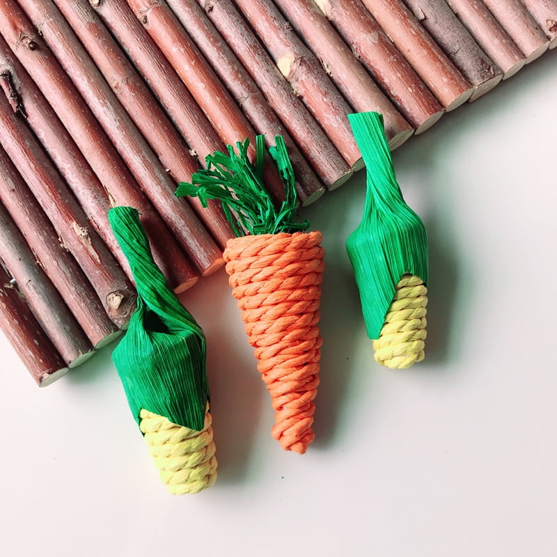 3/1Pcs Carrot Shaped Rabbit Hamster Chew Bite Toys Corn Shaped Rabbit Hamster Chew Bite Toys Guinea Pig Tooth Cleaning Toys