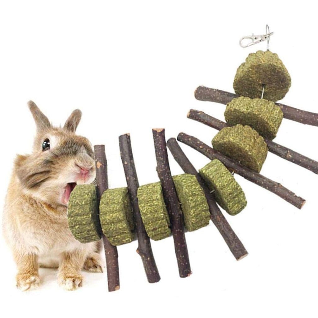 Bunny Chew Toys for Teeth Hamster Organic Apple Wood Sticks for Bunny Rabbits Guinea Pigs Small Animals Chewing Snacks Toys*5