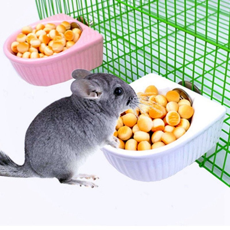 Cage Hanging Hamster Ceramic Bowl Hangable Stable Small...