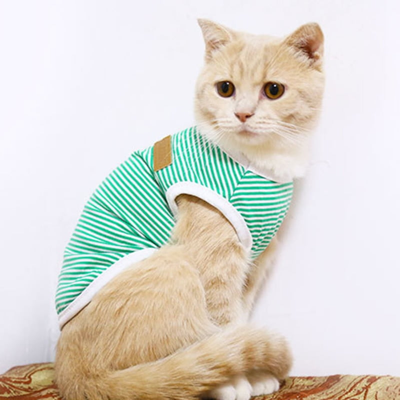 Cute Stripe Cat Vest Shirt Classic Pet Clothes for...
