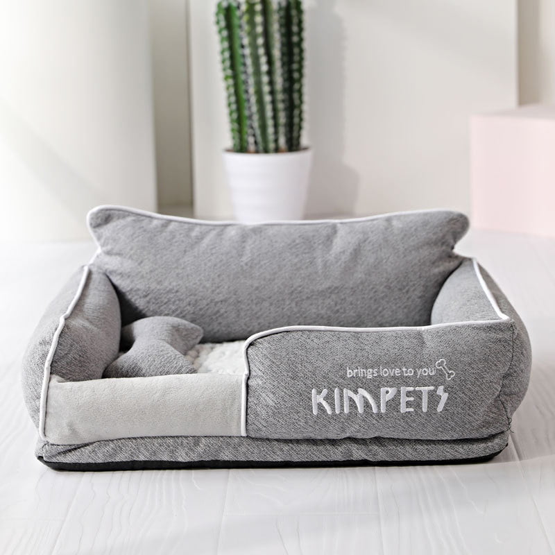 Dog Beds Warm Sleeping Cotton Puppy Bed Washable Detachable Oxford Cloth Kennel Cat Nest Bottom Waterproof Small Cat&Dog Nest
