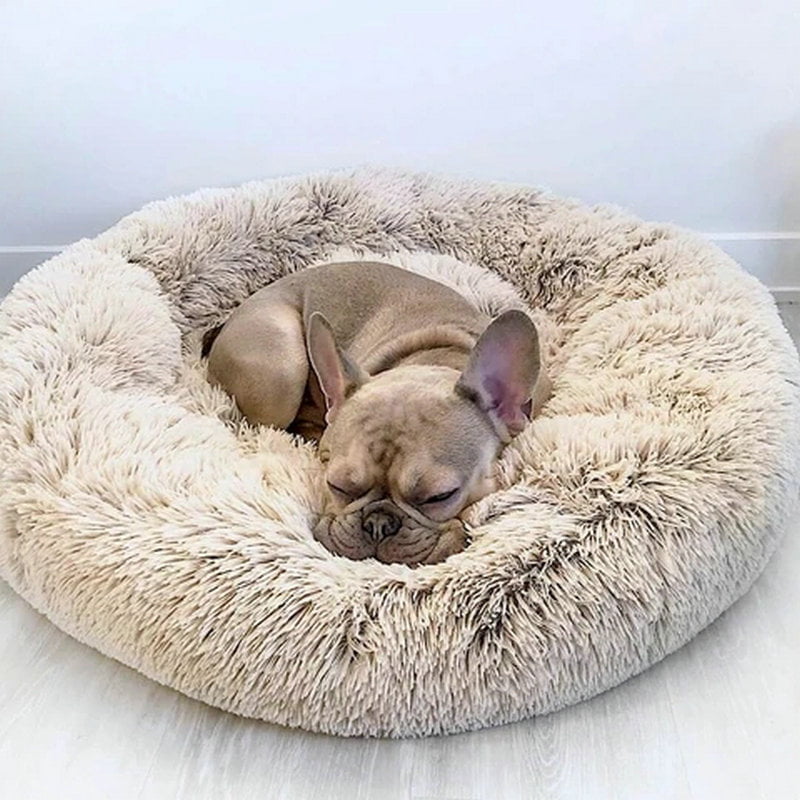 Dropship Faux Fur Dog Beds Orthopedic Donut Cat Pet Bed for Dropship Cama Perro Dogs – Self Warming Indoor Round Pillow Cuddler