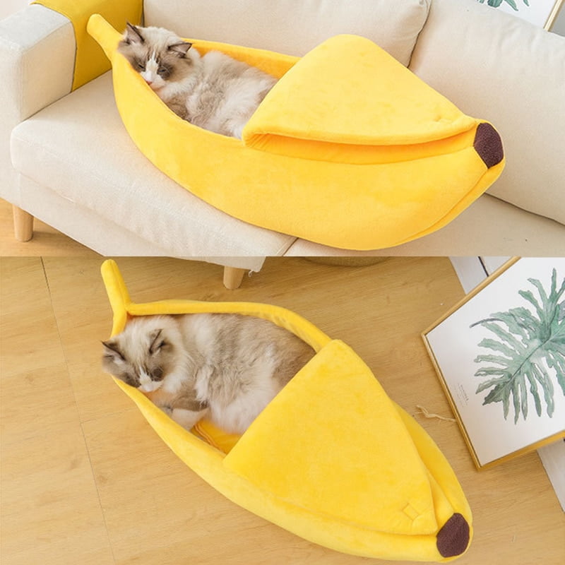 Funny Banana Cat Bed House Cute Cozy Cat Mat Beds Warm...