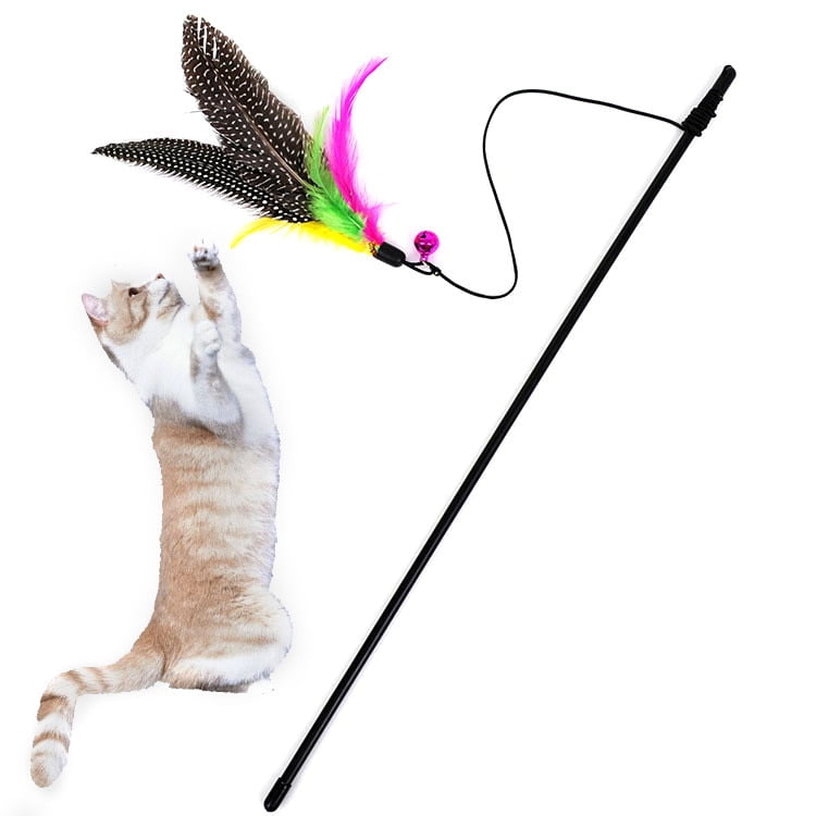 Funny Kitten Cat Teaser Interactive Toy Rod with Bell...