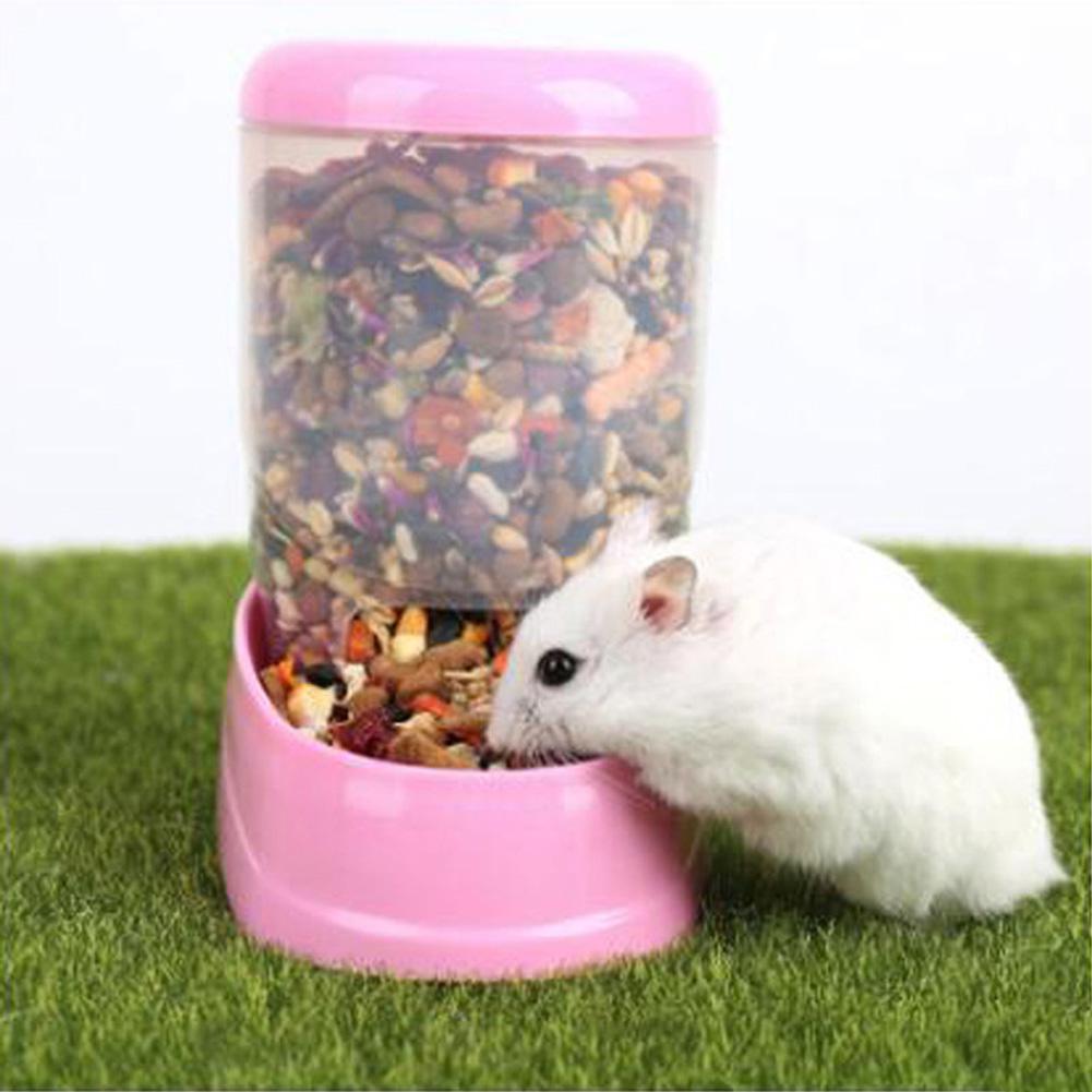 Hamster Rabbit Food Dispenser Feeder Pet Feeder Plastic Automatic Pet Feeder For Hamster Guinea Pigs Food Bowl Container