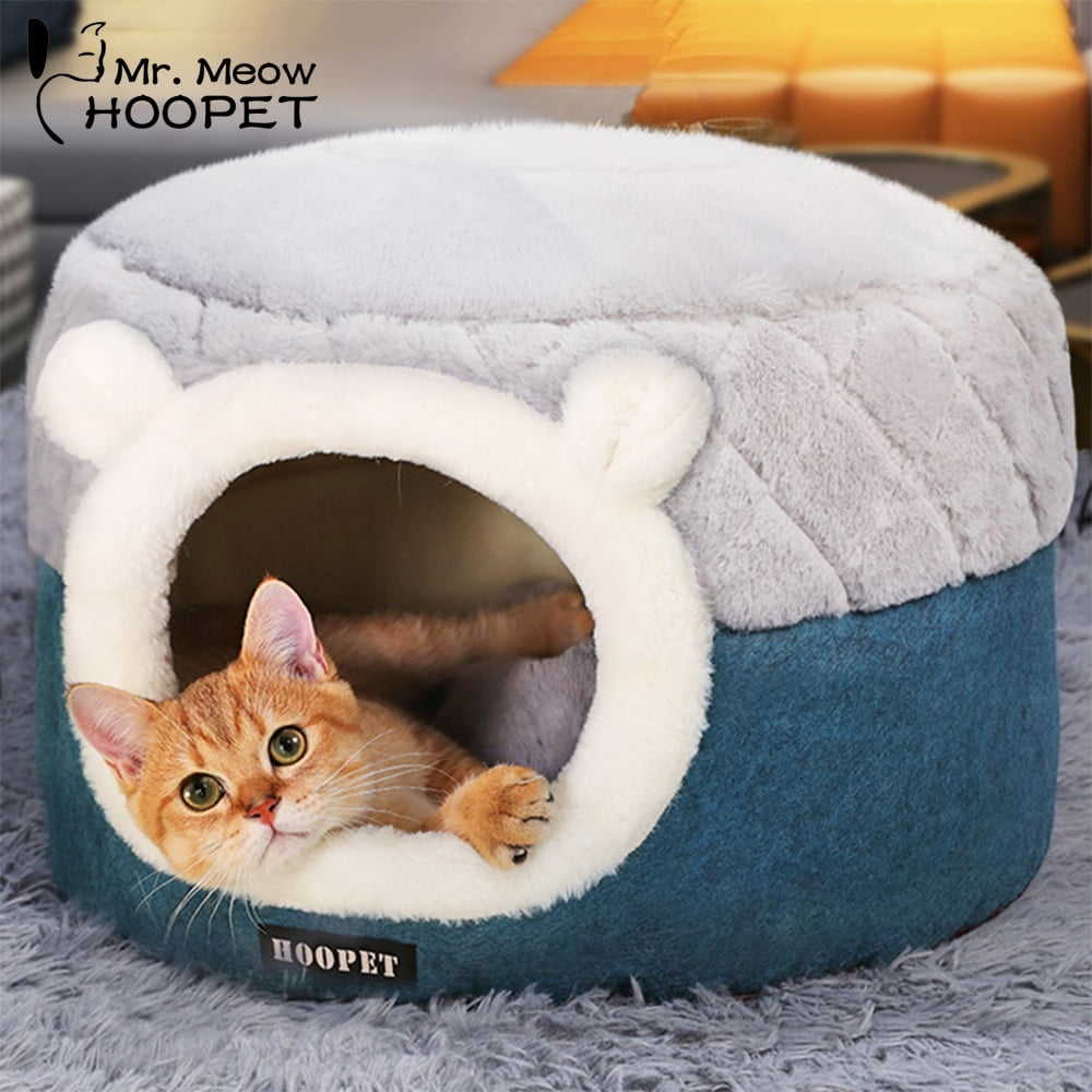 Hoopet Pet Cat Basket Bed Cat House Warm Cave Kennel for Dog Puppy Home Sleeping Kennel Teddy Comfortable House Cat Bed
