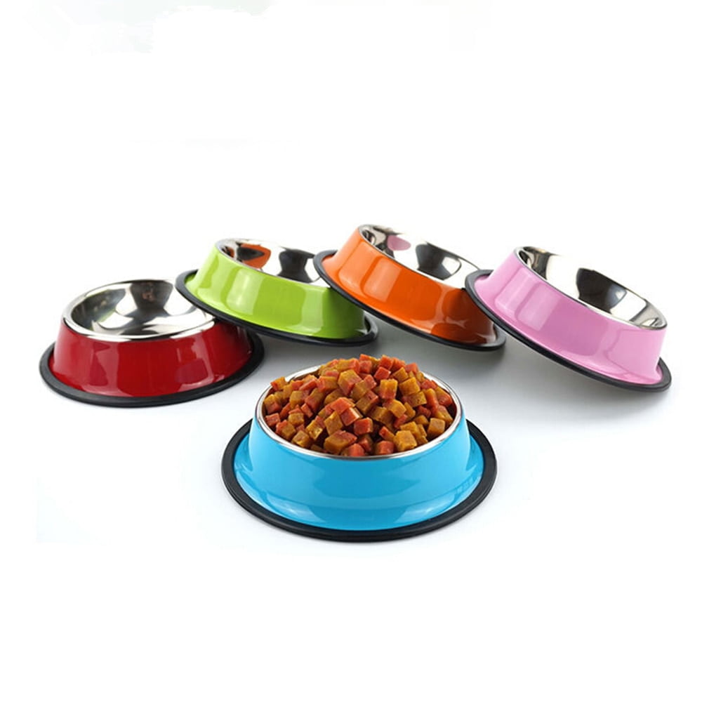 New Pet Dog Stainless Steel Bowls Puppy Cats Food Drink...