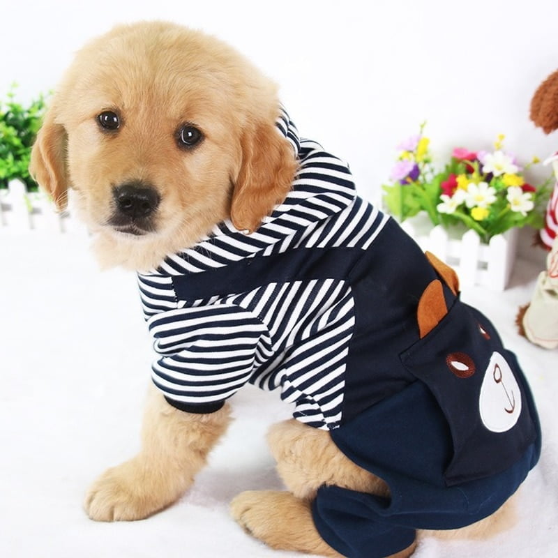 PUOUPUOU Fashion Striped Pet Dog Clothes for Dogs Coat...