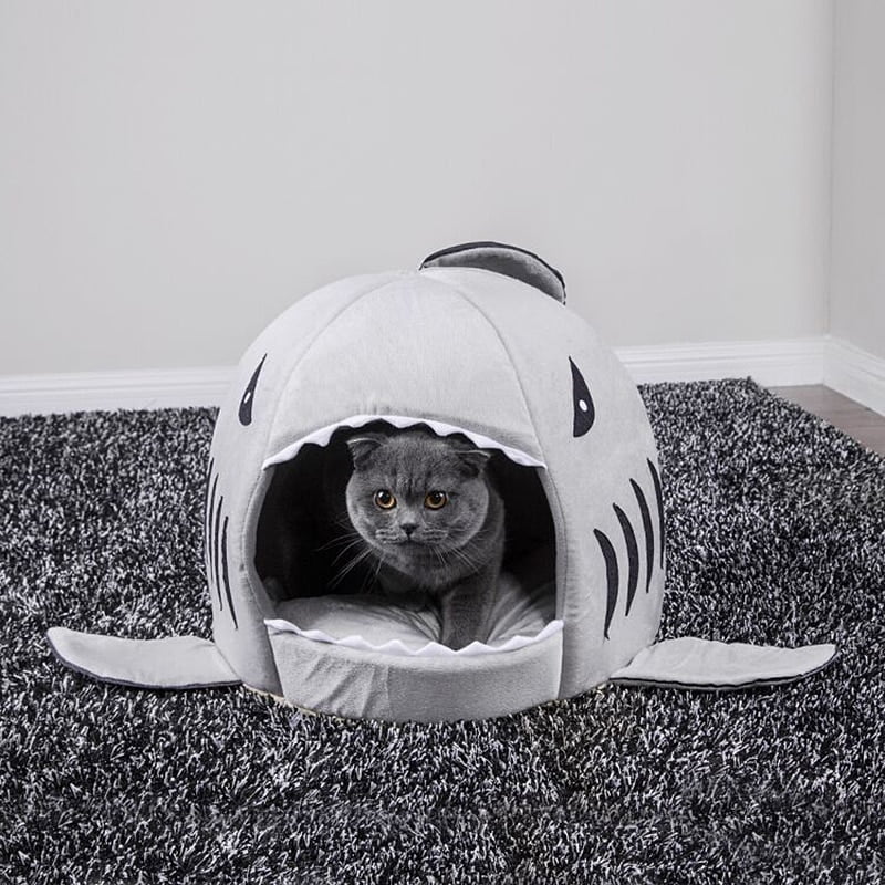 Pet Cat Bed Soft Pet Cushion Dog House Shark For Large Dogs Tent High Quality Cotton Small Dog Sleeping Bag Travel Products Gear