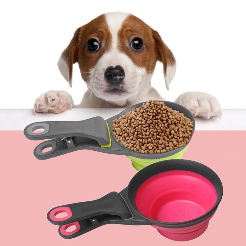 Pet Cat Dog Food Feeder Spoon Folding Sealing Clip...