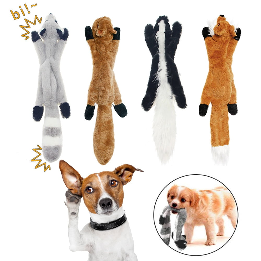 Plush Toys Squeak Pet Wolf Animal Toy Dog Chew Squeaky Whistling Involved Squirrel Toys for Puppy Small Medium Large Dogs