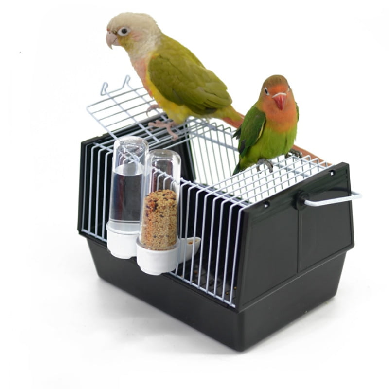 Portable bird cage to carry parrot small bird cage portable cage pillow peony with two feeders birds supplies WJ1130199