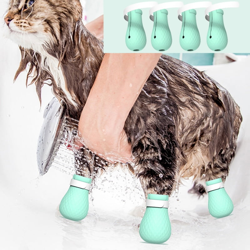 Silicone Cat Grooming Supplies Anti-Scratch Shoes For...