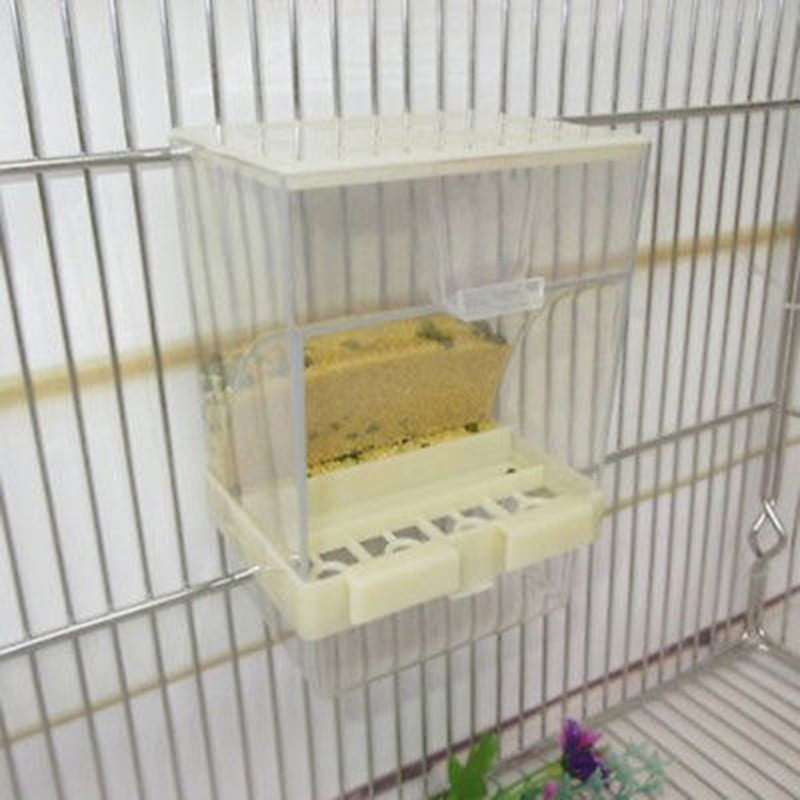 Small Size 10x12x7.5CM Bird Poultry Feeder Automatic Acrylic Food Container Parrot Pigeon Splash Proof