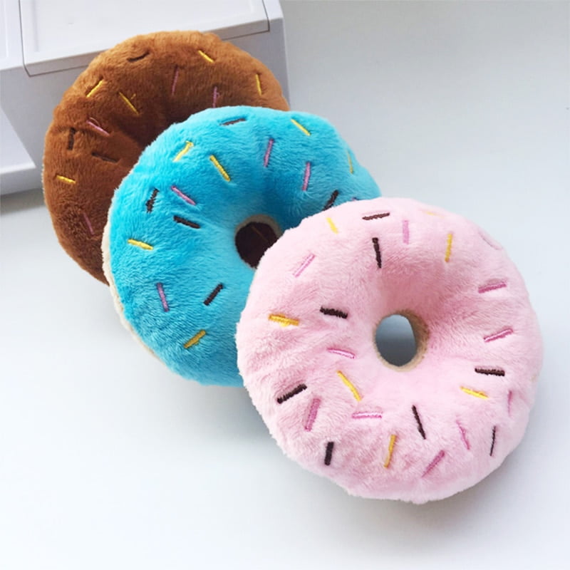 Soft Dog Donuts Plush Pet Dog Toys For Dogs Chew Toy...
