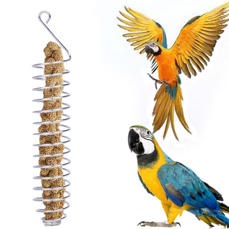 Stainless Steel Bird Parrot Feeder Food Fruits Basket...