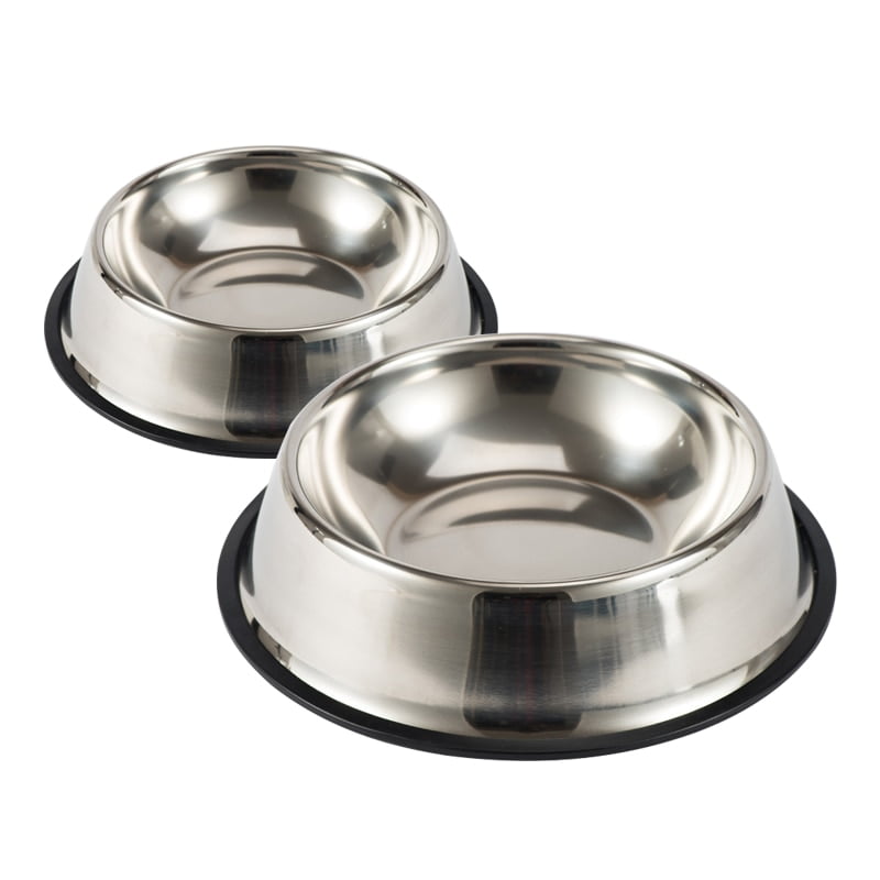 Stainless Steel Dog Cat Bowl Non-Slip Durable Food Feeder Water Bowls For Small Medium Large Dogs Pet Feeding Drinking Supplies