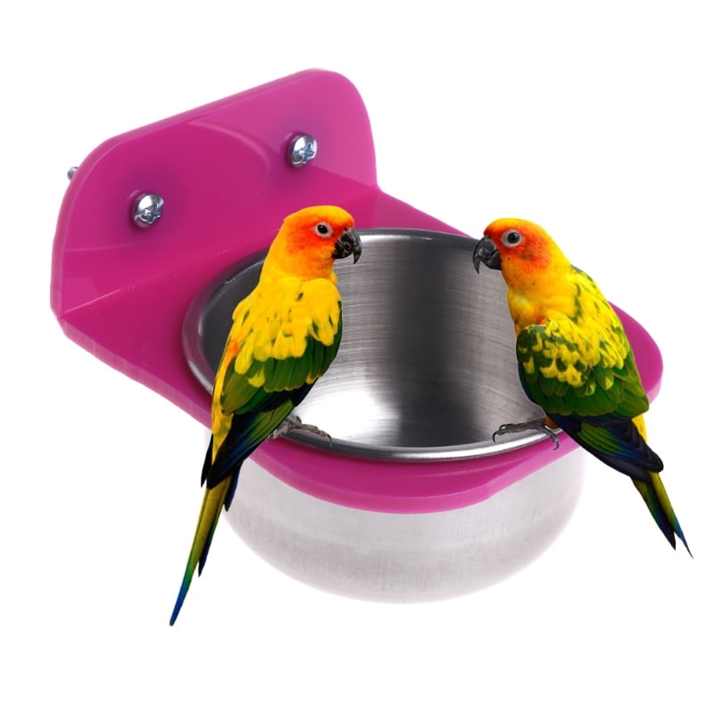 Stainless Steel Food Water Bowl Bird Feeder For Crates...