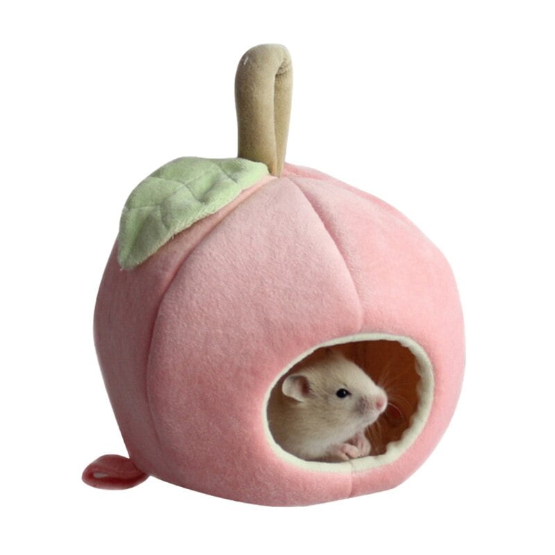 Warm Rabbit Habitat Cave Small Pet Sleeping Nest Fruit Shape Pink/Green Fleece Hamster Nest Rat Sleeping Bag