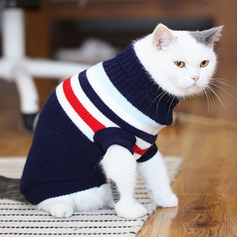 Winter Cat Sweater Pet Costume Warm Pet Clothes Cat...