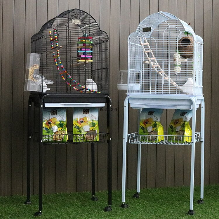 With Toy Large Bird Cages for Parrots Pigeon House Metal Budgie Bird Kages with Swing Hammock for Birds Supplies Decorative Cage